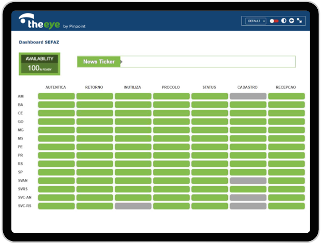 Dashboard consulta serviços SEFAZ gratuita