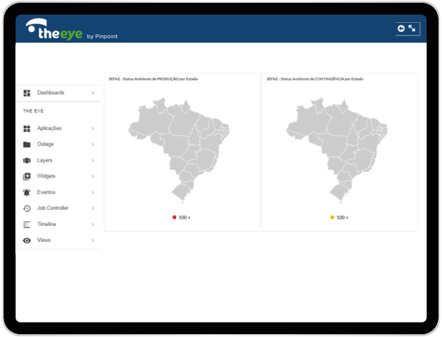 Dashboard distribuição geográfica consulta serviços SEFAZ gratuita